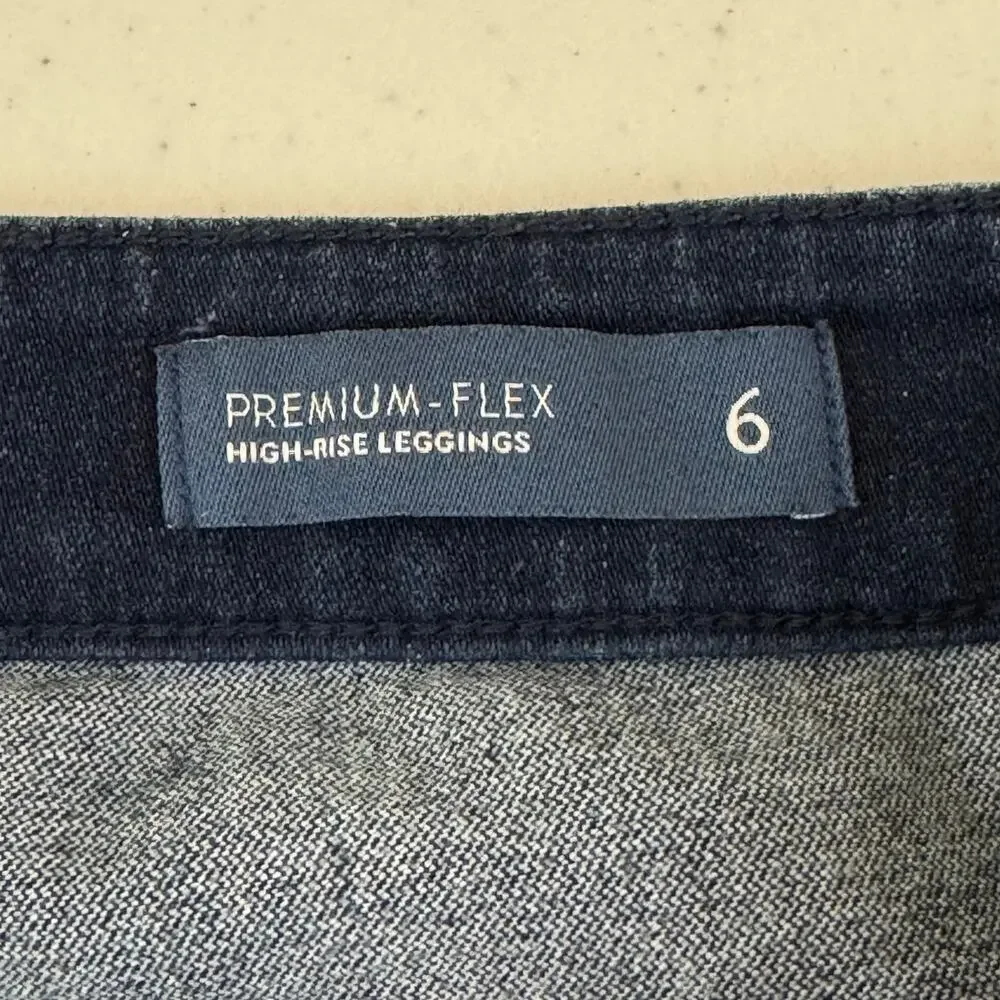J. Jill Jeans Premium Flex High Rise Leggings Stretch Blue Denim Womens Size 6